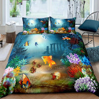 housse de couette univers sous marin enchanté