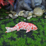 Figurine Poisson Koi Blanc Tacheté Rouge