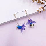 Boucles d’oreilles Poisson Bleu et Violet Transparent