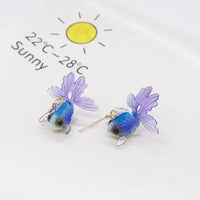 Boucles d’oreilles Poisson Bleu et Violet