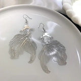 Boucles d’oreilles Poisson Goldfish Filigranées Argentées
