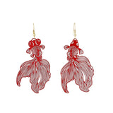 Boucles d’oreilles Poisson Goldfish Filigranées Rouges