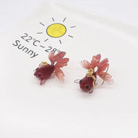 Boucles d’oreilles Poisson Rose Transparent