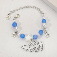 Bracelet Poisson Betta Bleu avec Perles et Étoiles