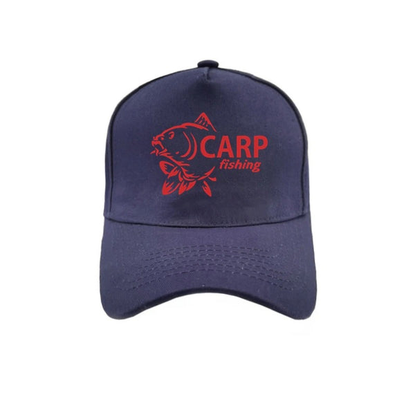 Casquette Poisson Carpe Fishing – Bleu Marine et Rouge