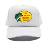 Casquette Poisson "Fish Want Me, Women Fear Me" Blanche