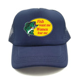 Casquette Poisson "Fish Want Me, Women Fear Me" Bleu Marine