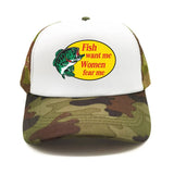 Casquette Poisson "Fish Want Me, Women Fear Me" Style Militaire