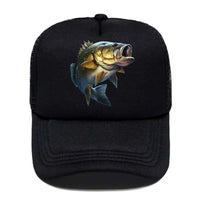 Casquette Poisson Largemouth Bass enfant – Noir