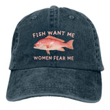 Casquette Poisson Red Snapper – Bleu Foncé Délavé