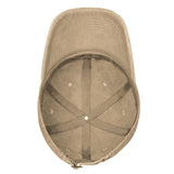 Vue intérieure de la Casquette Poisson Truite Arc-en-ciel – Beige Délavé, mettant en évidence la construction 6 pans et la doublure