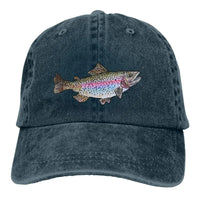 Casquette Poisson Truite Arc-en-ciel – Bleu Délavé