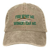 Casquette Poisson Truite Arc-en-ciel "Fish Want Me" – Beige Délavé