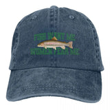 Casquette Poisson Truite Arc-en-ciel "Fish Want Me" – Bleu Foncé Délavé