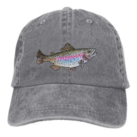 Casquette Poisson Truite Arc-en-ciel – Gris Délavé