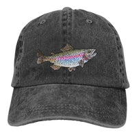 Casquette Poisson Truite Arc-en-ciel – Noir Délavé