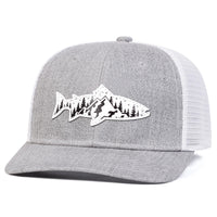 Casquette Poisson Truite Montagne – Gris et Blanc