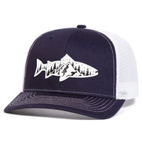 Casquette Poisson Truite Montagne – Marine et Blanc