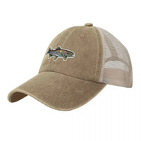 Casquette Poisson Truite Mouchetée – Marron Délavé et Beige