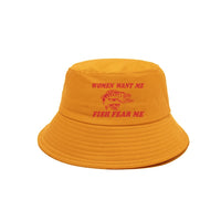 Chapeau Poisson Largemouth Bass “Women Want Me Fish Fear Me” – Jaune et Rouge