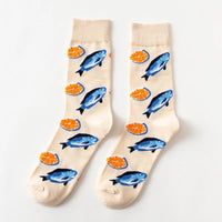 Chaussette Poisson Bleu et Tranche d’Orange