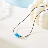Collier Poisson Bleu sur Cordon Ajustable