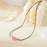 Collier Poisson Rose sur Cordon Ajustable