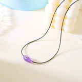 Collier Poisson Violet sur Cordon Ajustable