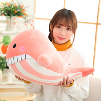 doudou baleine rose 40cm