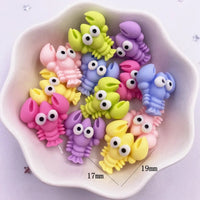 figurine crabe colore lot de 10 crustacés en résine