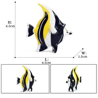 figurine poisson ange noir et jaune