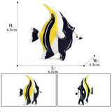 figurine poisson ange noir et jaune
