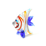 figurine poisson angelfish rayé bleu orange coté