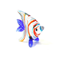 figurine poisson angelfish rayé bleu orange face