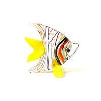 figurine poisson angelfish rayé jaune et rouge