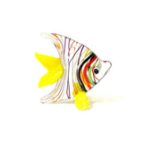 figurine poisson angelfish rayé jaune et rouge