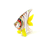 figurine poisson angelfish rayé jaune rouge profil gauche