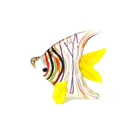 figurine poisson angelfish rayé jaune rouge vue droite