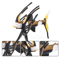 figurine poisson araignée noir et jaune détails