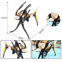 figurine poisson araignée noir et jaune