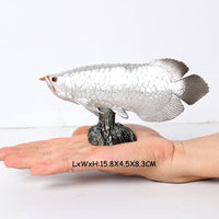 figurine poisson arowana argente