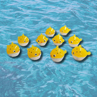 figurine poisson-ballon jaune résine lot de 10