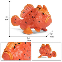 figurine poisson baudroie orange
