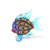 figurine poisson bleu fantaisie en verre