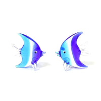 figurine poisson bleu Murano élégant