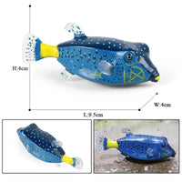 figurine poisson coffre bleu