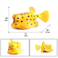 figurine poisson coffre jaune