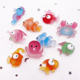 figurine poisson et animaux marins résine lot de 10