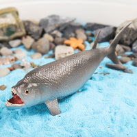 figurine poisson fossile xiphactinus dans aquarium