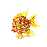 figurine poisson jaune fantaisie en verre